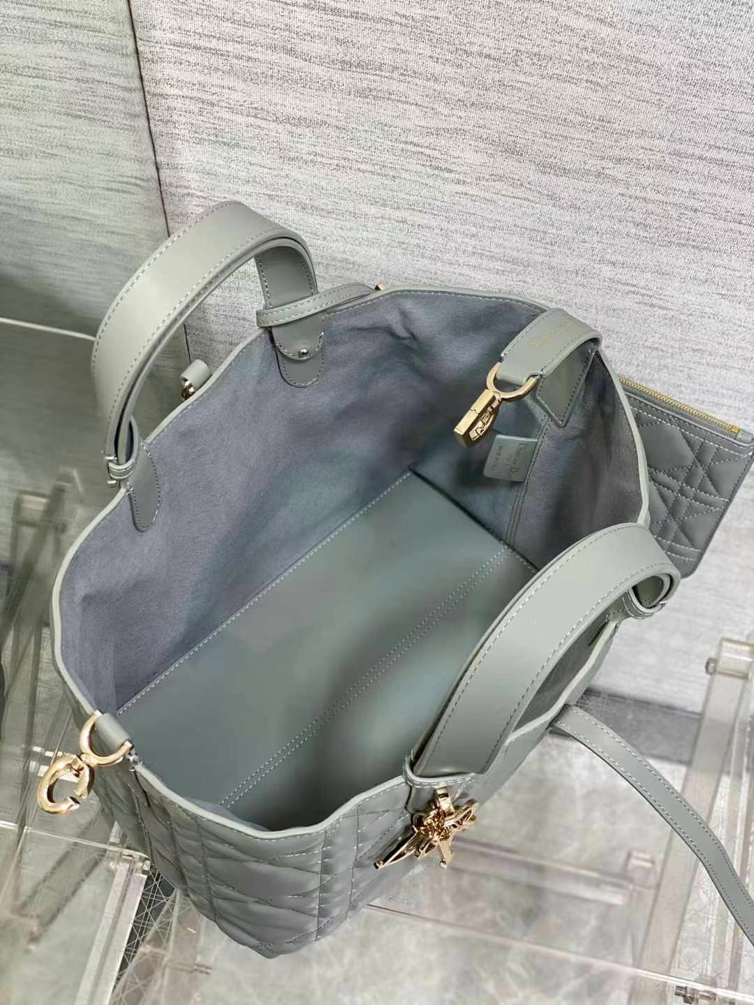 Dior Medium Dior Toujours Bag in stone gray calfskin