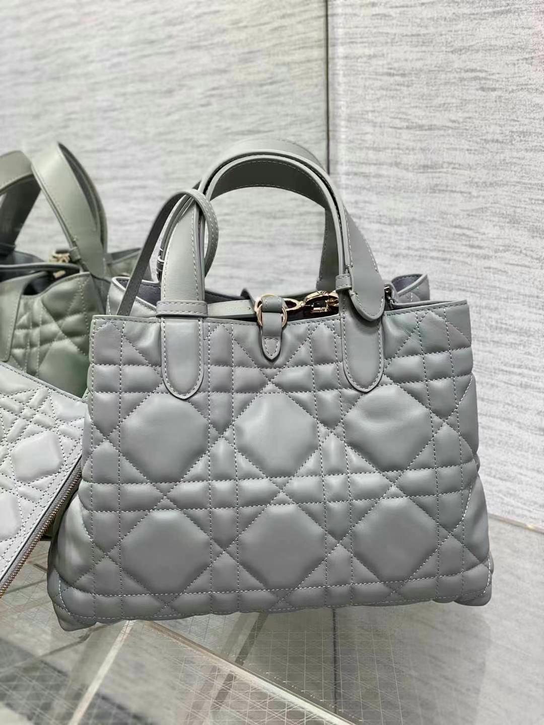 Dior Medium Dior Toujours Bag in stone gray calfskin