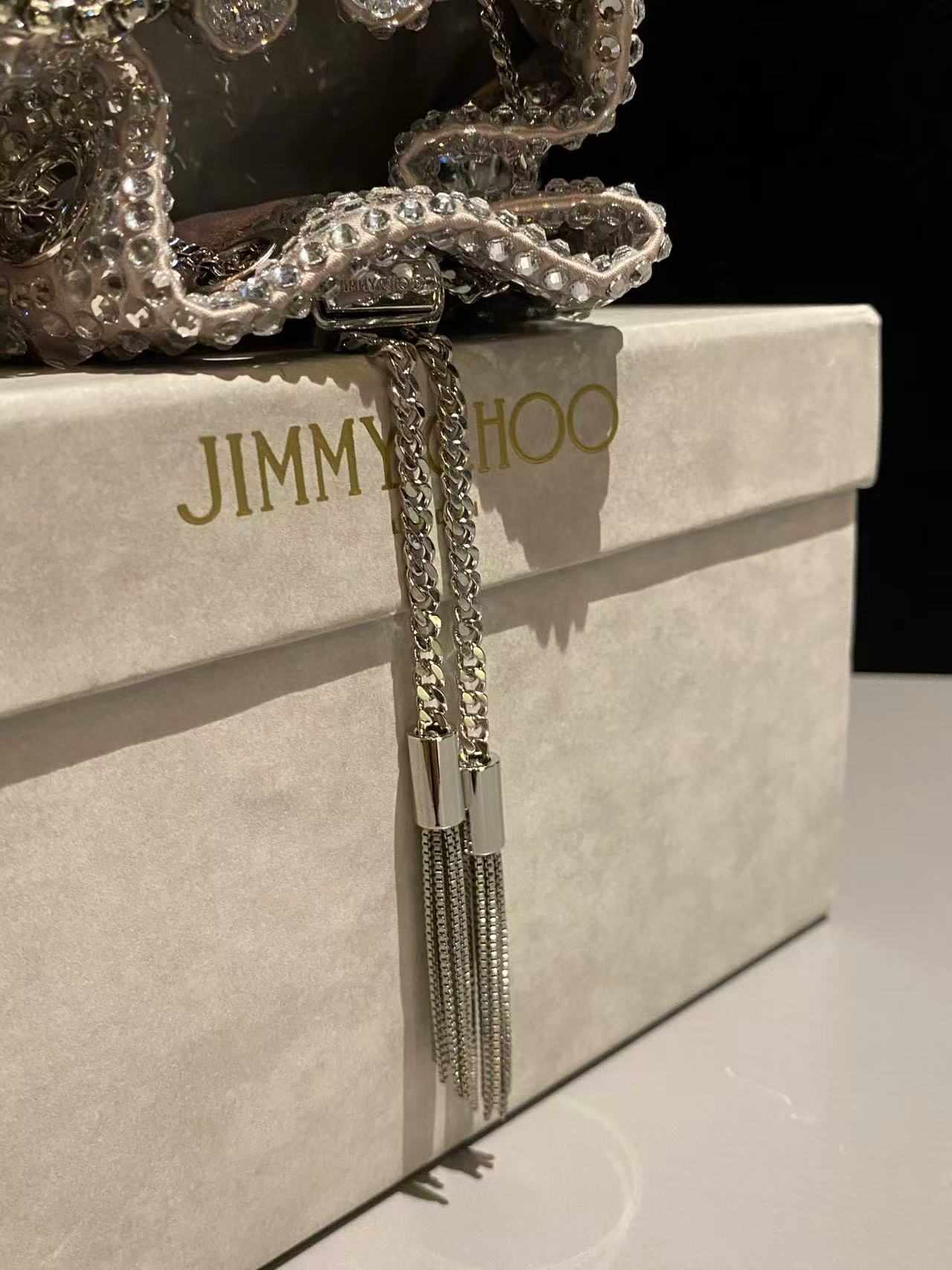 Jimmy Choo Bon Bon Crystal-Embellished Top Handle Bag all colors