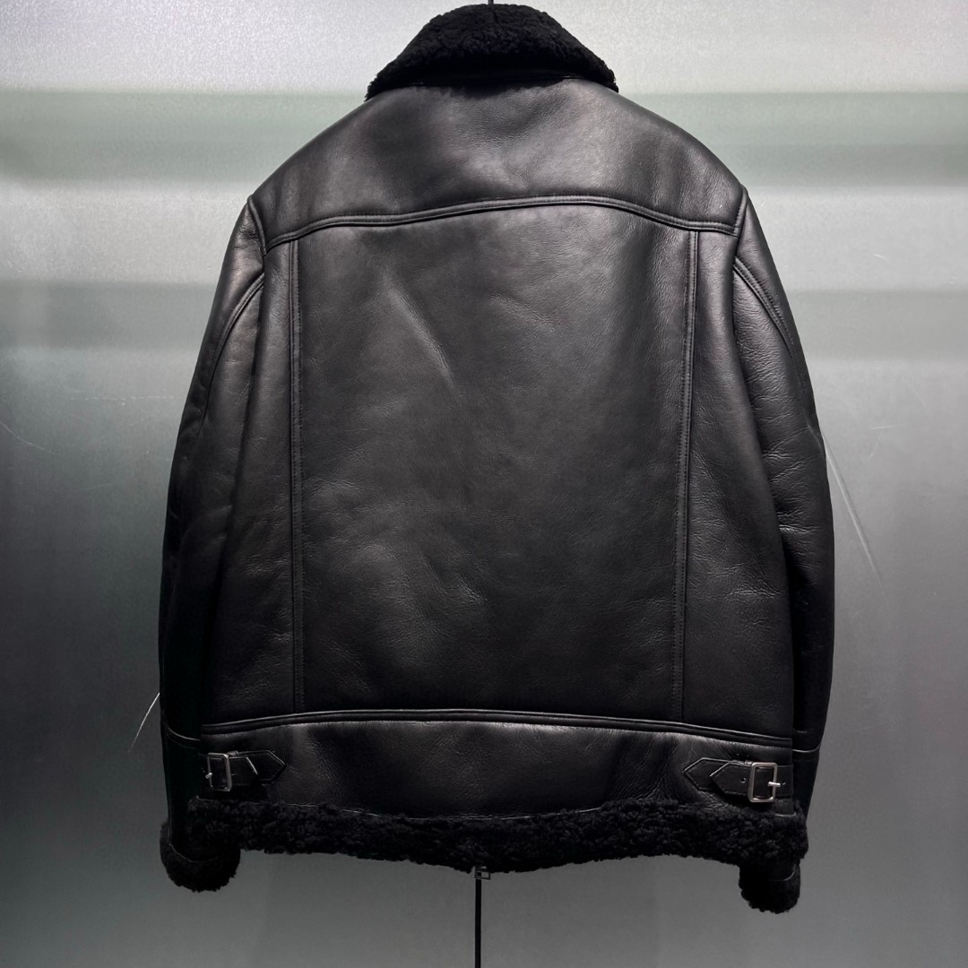 Tom Ford Shearling Bomber Jacket in Black