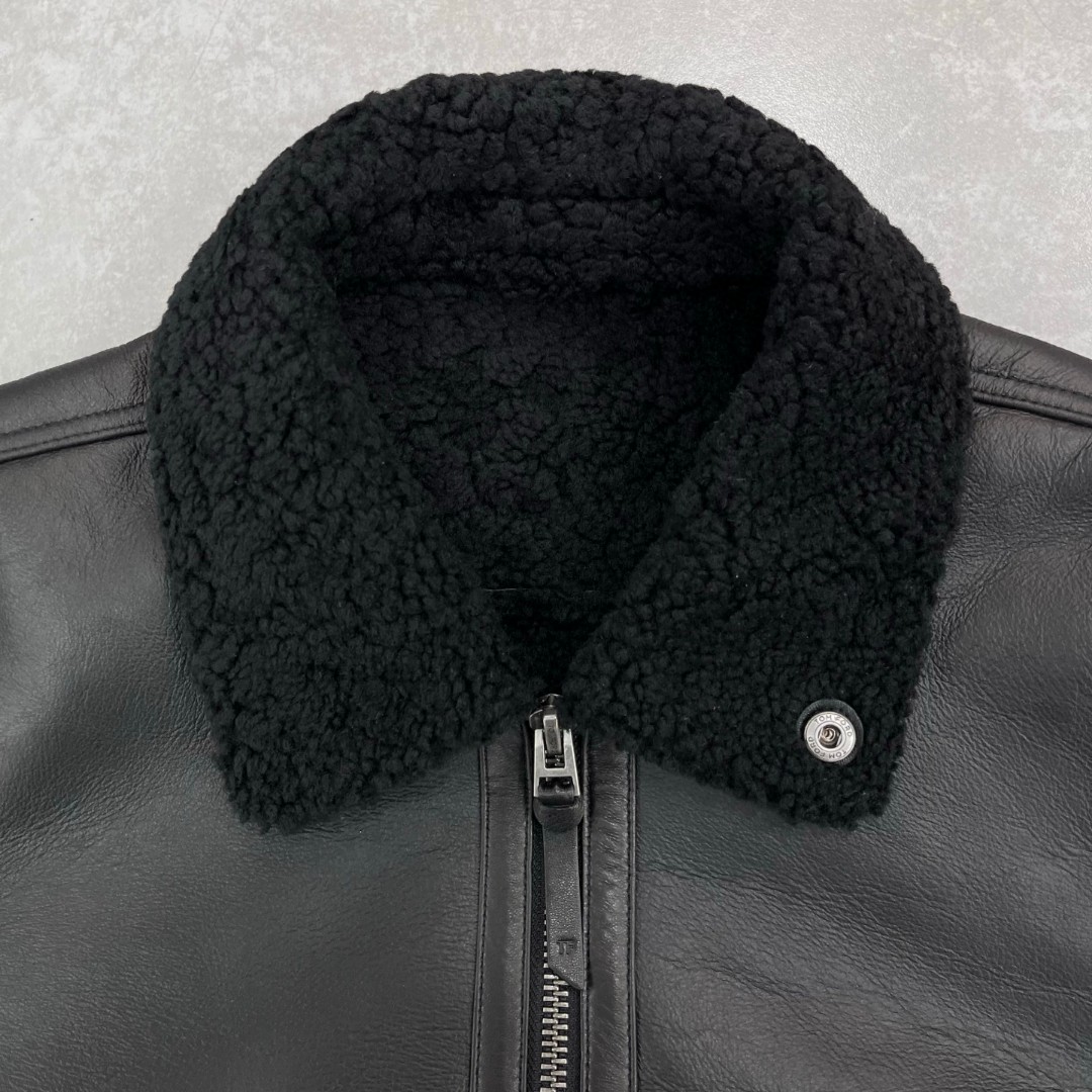 Tom Ford Shearling Bomber Jacket in Black