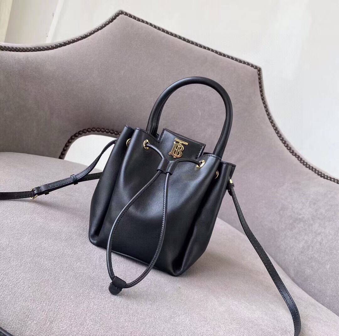 Burberry Monogram Motif Leather Bucket Bag