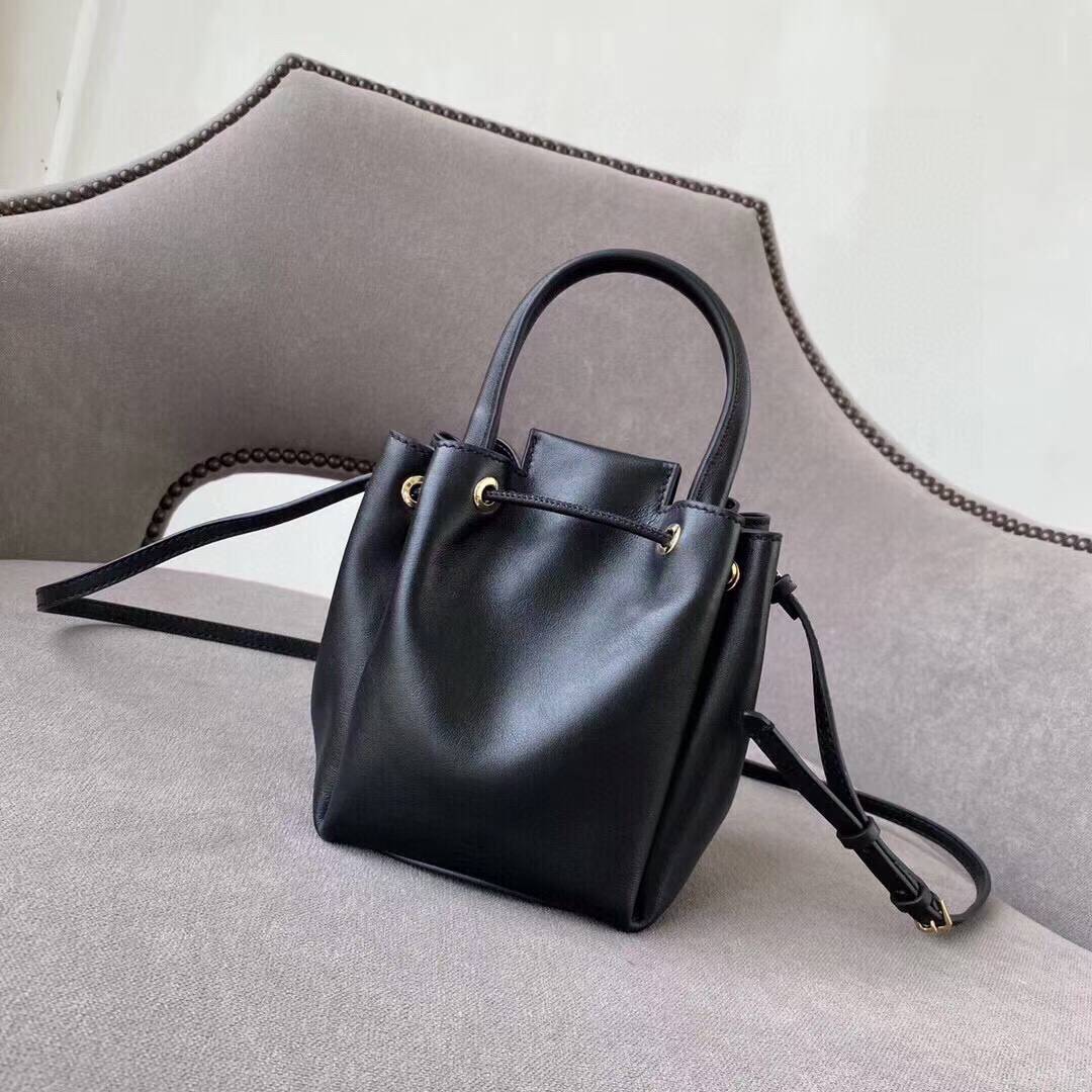 Burberry Monogram Motif Leather Bucket Bag