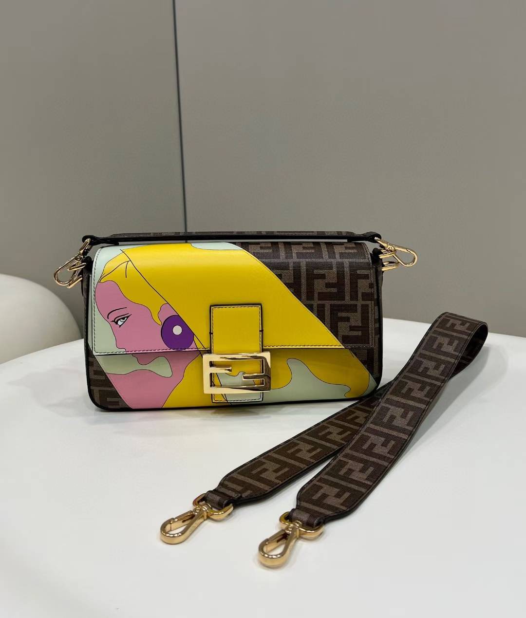 Fendi Zucca Baguette Shoulder Bag