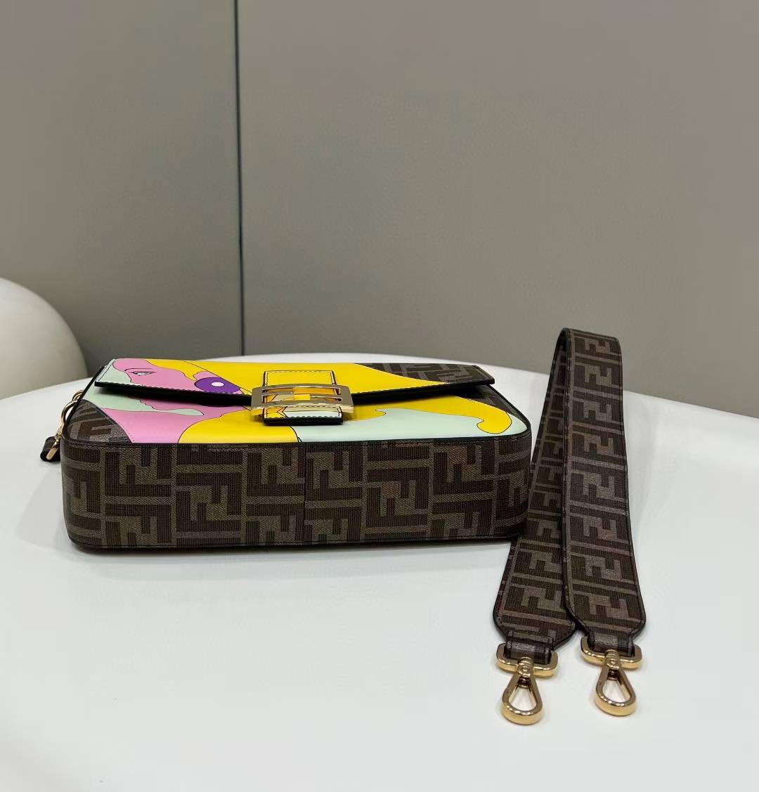 Fendi Zucca Baguette Shoulder Bag
