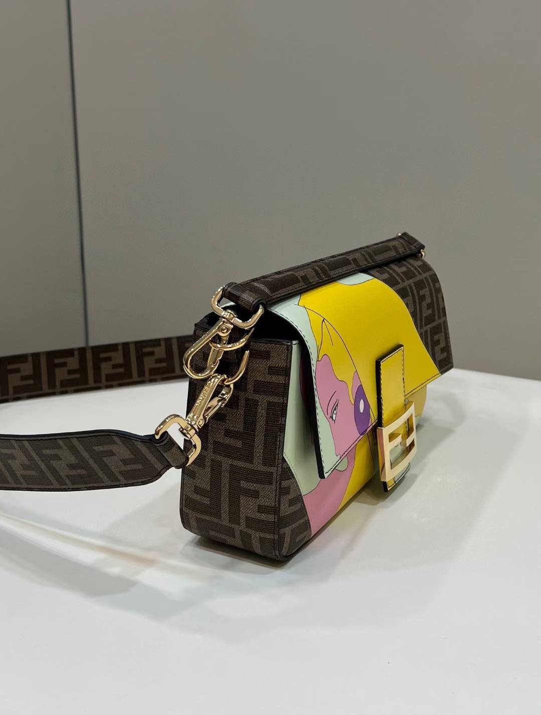 Fendi Zucca Baguette Shoulder Bag