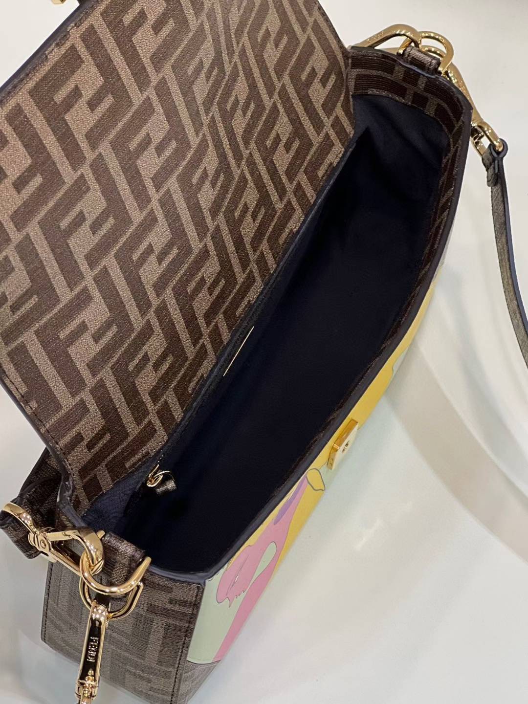 Fendi Zucca Baguette Shoulder Bag