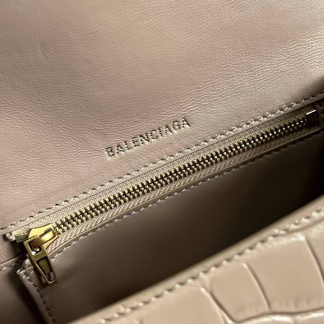 Balenciaga Hourglass Small Tote Shoulder Bag in a pink beig