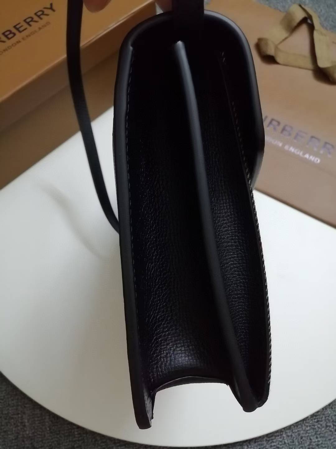 Burberry Small Macken House Check Derby Leather Crossbody Bag