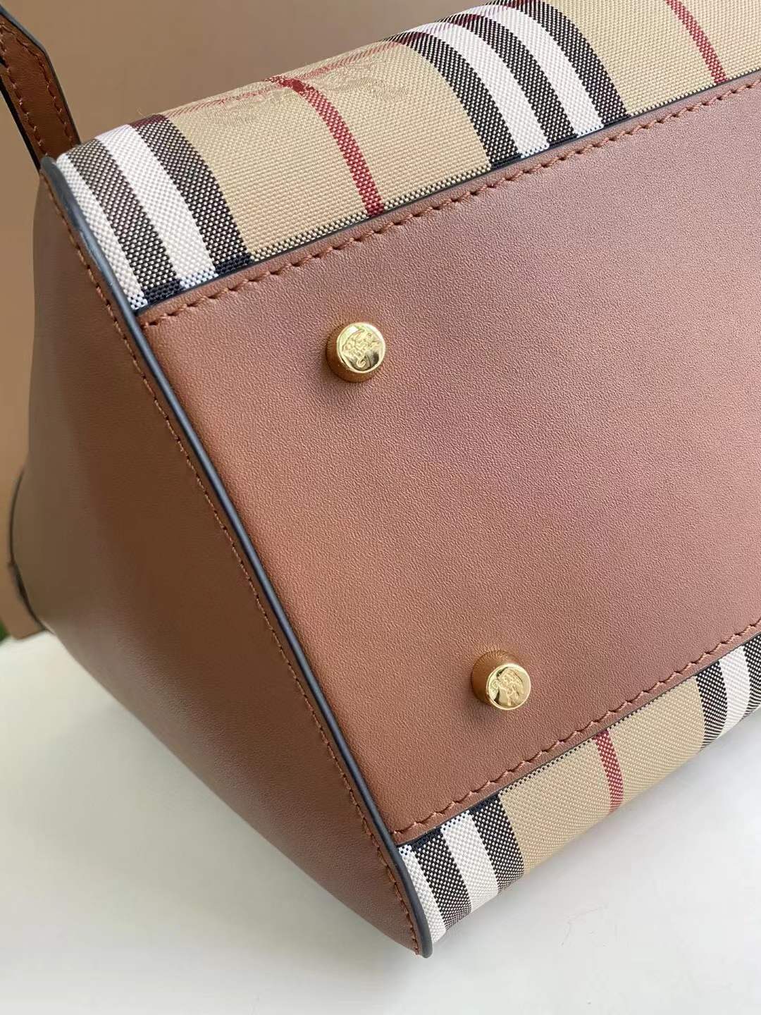 Burberry Canterbury Small Tote Bag is crafted from signature beige