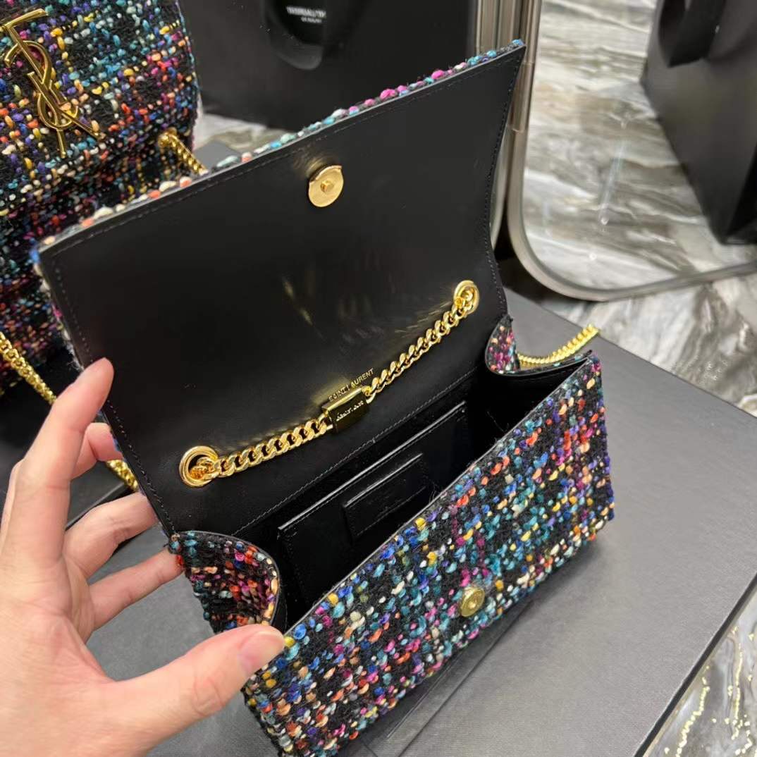YSL Saint Laurent Kate Multicolored Tweed YSL Crossbody BagHandbag