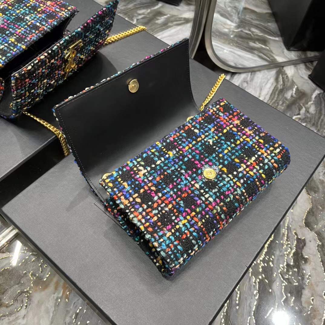 YSL Saint Laurent Kate Multicolored Tweed YSL Crossbody BagHandbag