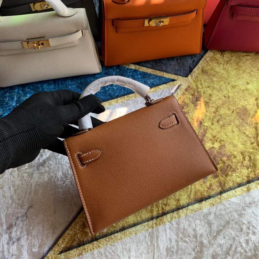Hermès Mini Kelly II 20 bag in Gold Epsom leather with Palladium hardware