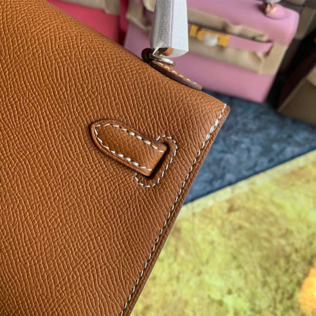 Hermès Mini Kelly II 20 bag in Gold Epsom leather with Palladium hardware
