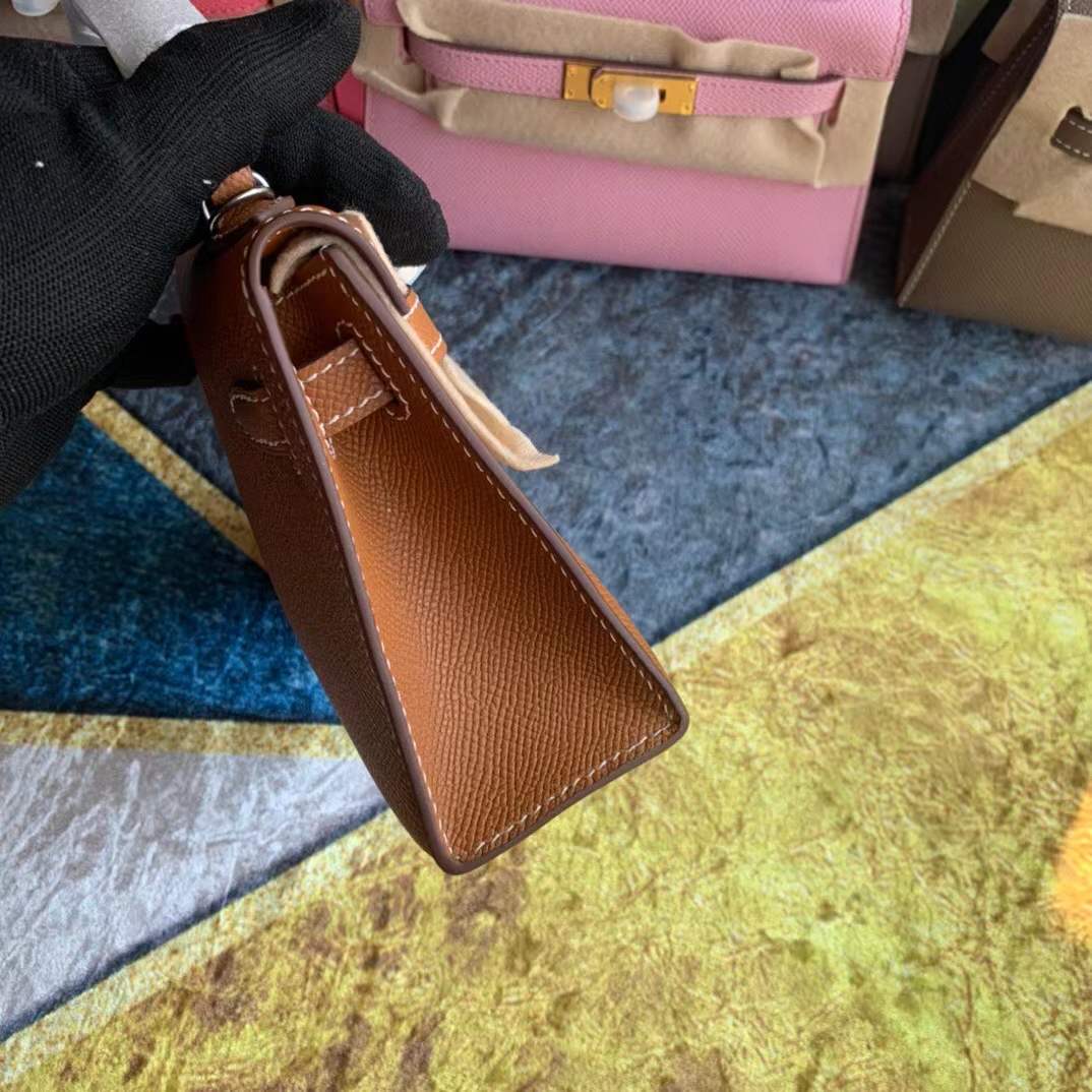Hermès Mini Kelly II 20 bag in Gold Epsom leather with Palladium hardware