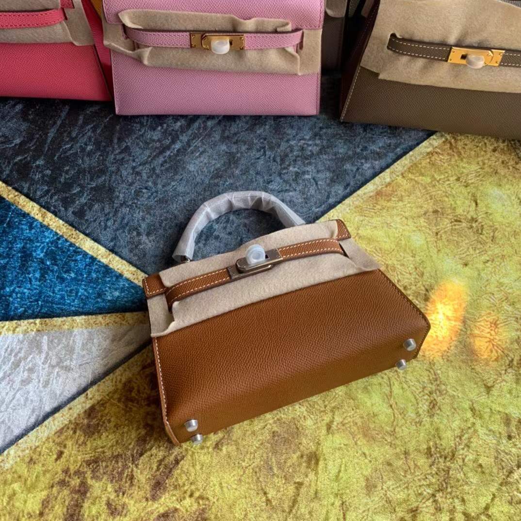 Hermès Mini Kelly II 20 bag in Gold Epsom leather with Palladium hardware