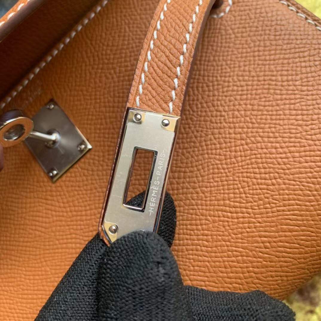 Hermès Mini Kelly II 20 bag in Gold Epsom leather with Palladium hardware
