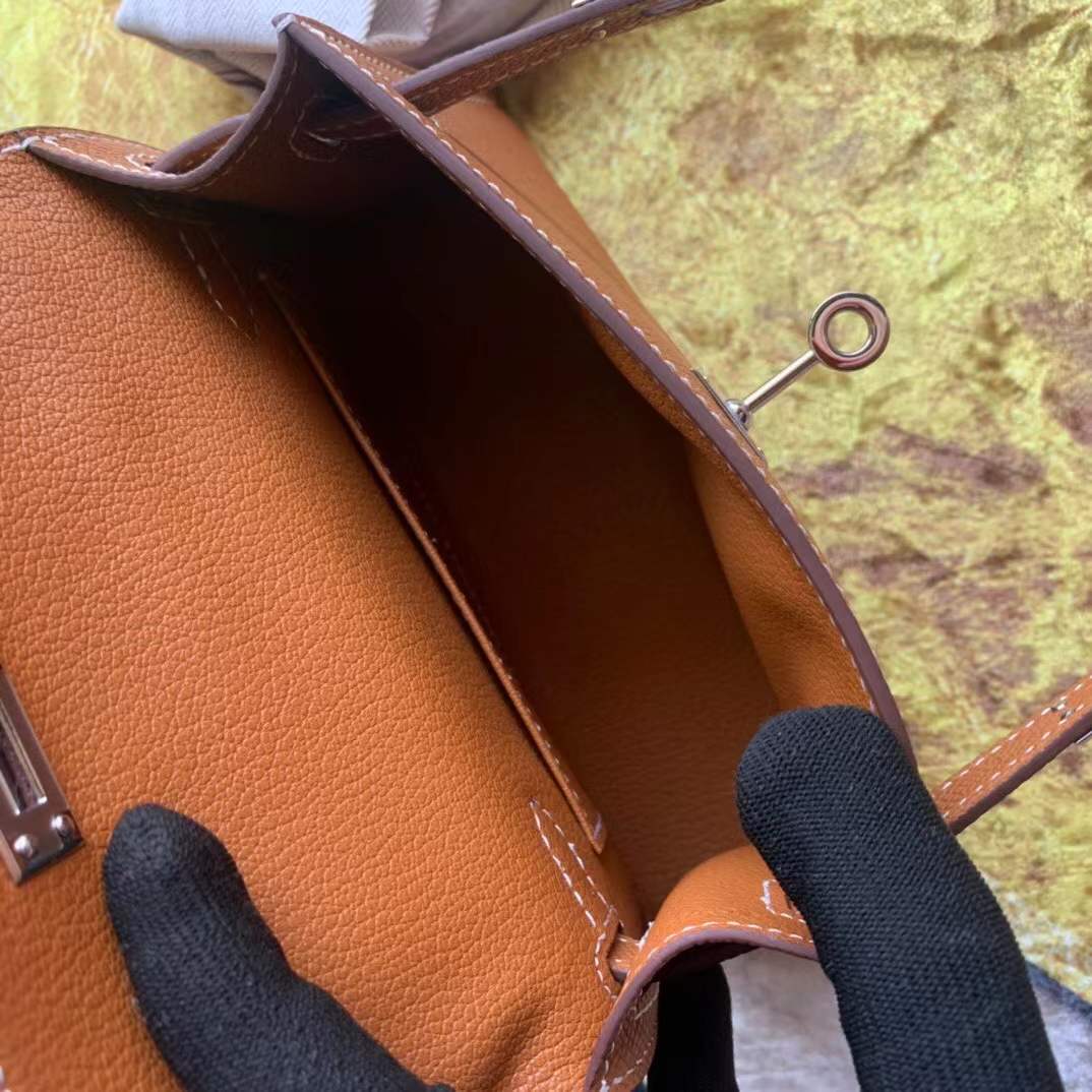 Hermès Mini Kelly II 20 bag in Gold Epsom leather with Palladium hardware