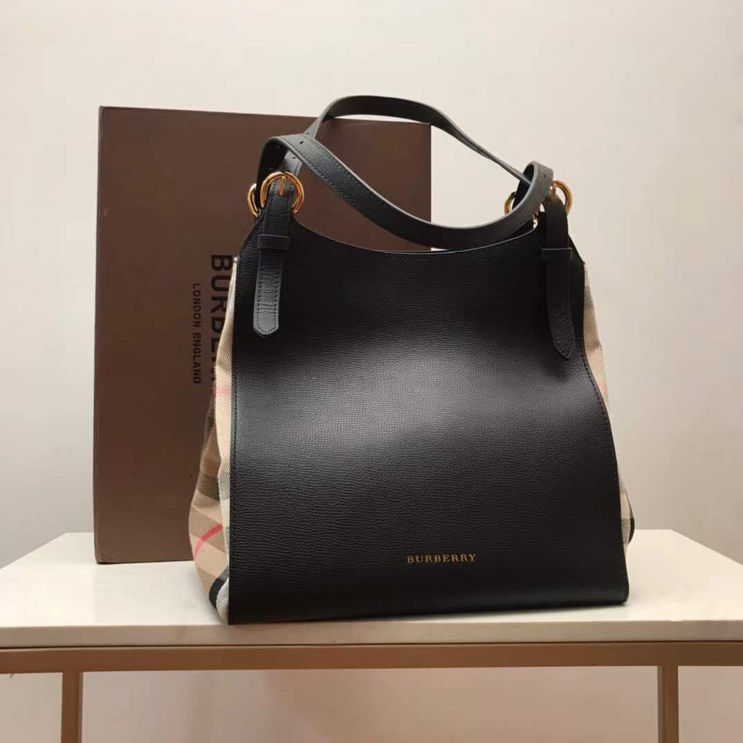 Burberry Small Canterbury Tote in black leather