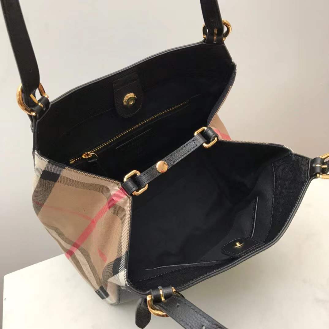Burberry Small Canterbury Tote in black leather
