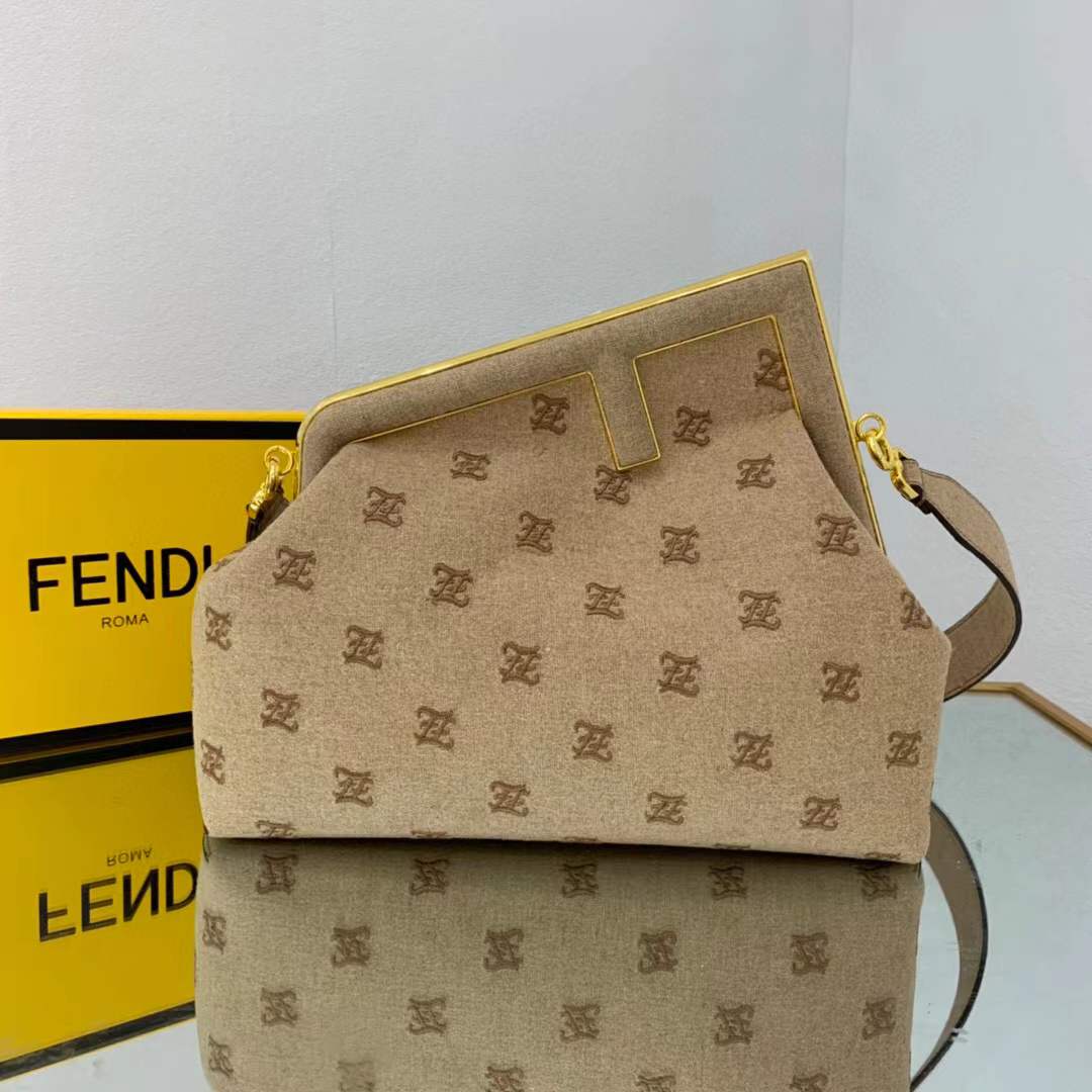 Fendi First Bag FF Karligraphy Flannel Medium