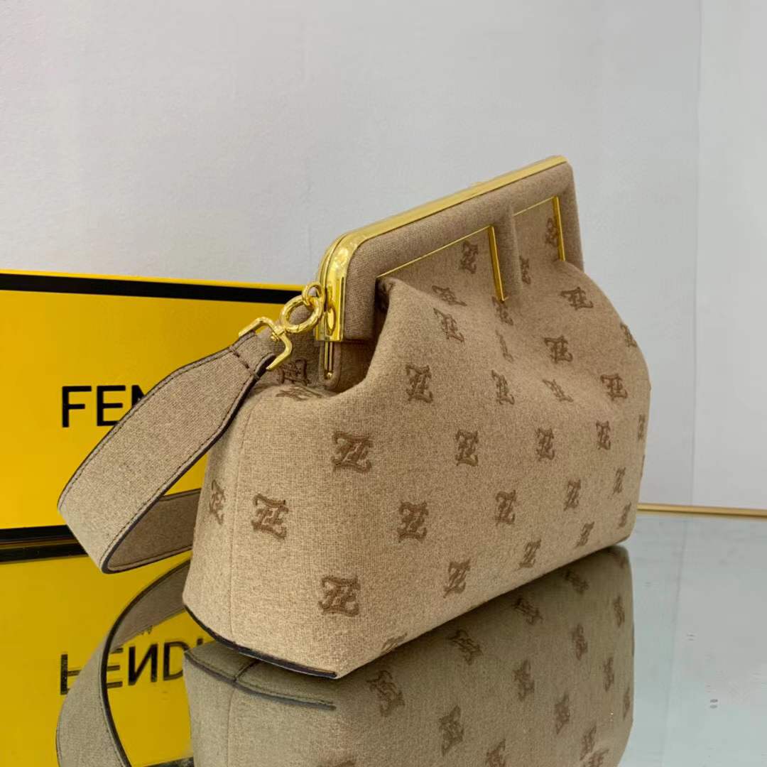 Fendi First Bag FF Karligraphy Flannel Medium