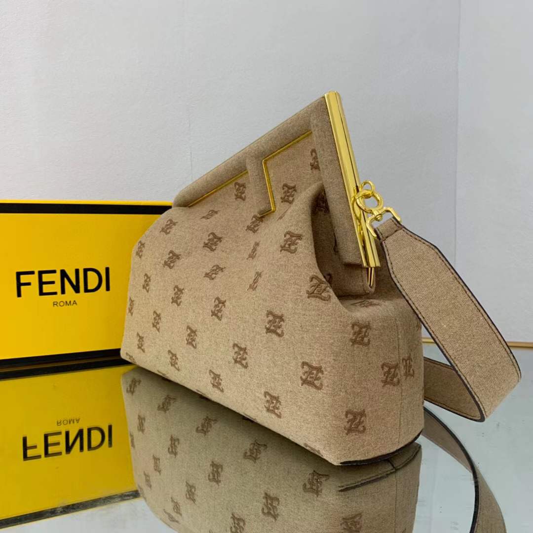 Fendi First Bag FF Karligraphy Flannel Medium