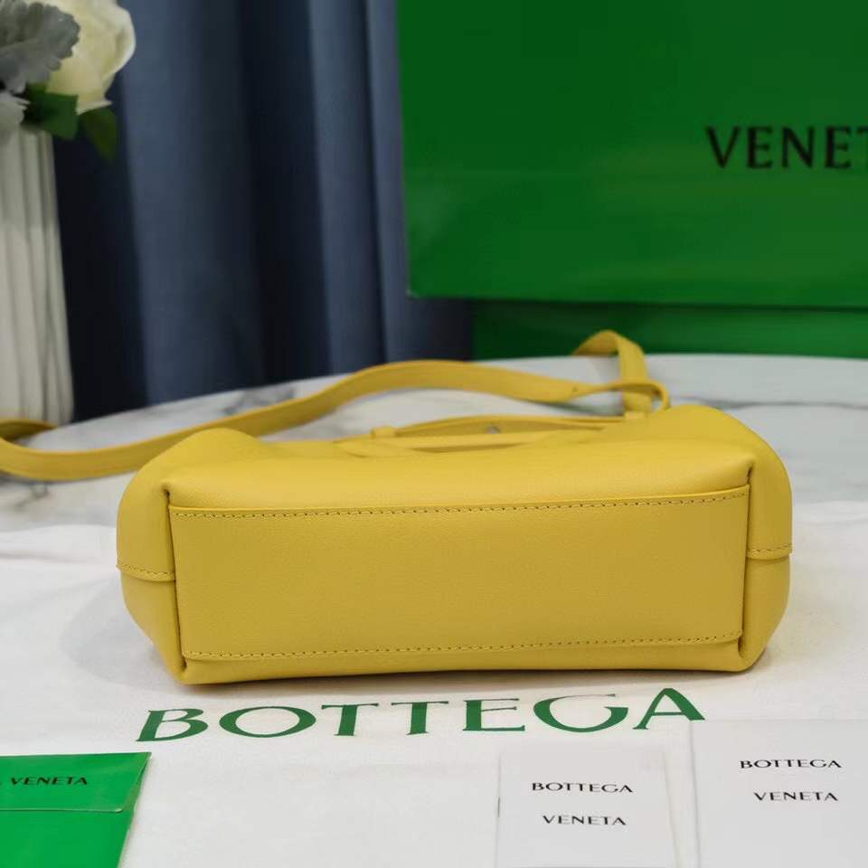 Bottega Veneta Yellow Leather Point Top Handle Bag
