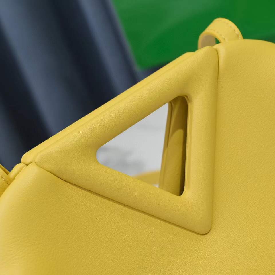 Bottega Veneta Yellow Leather Point Top Handle Bag