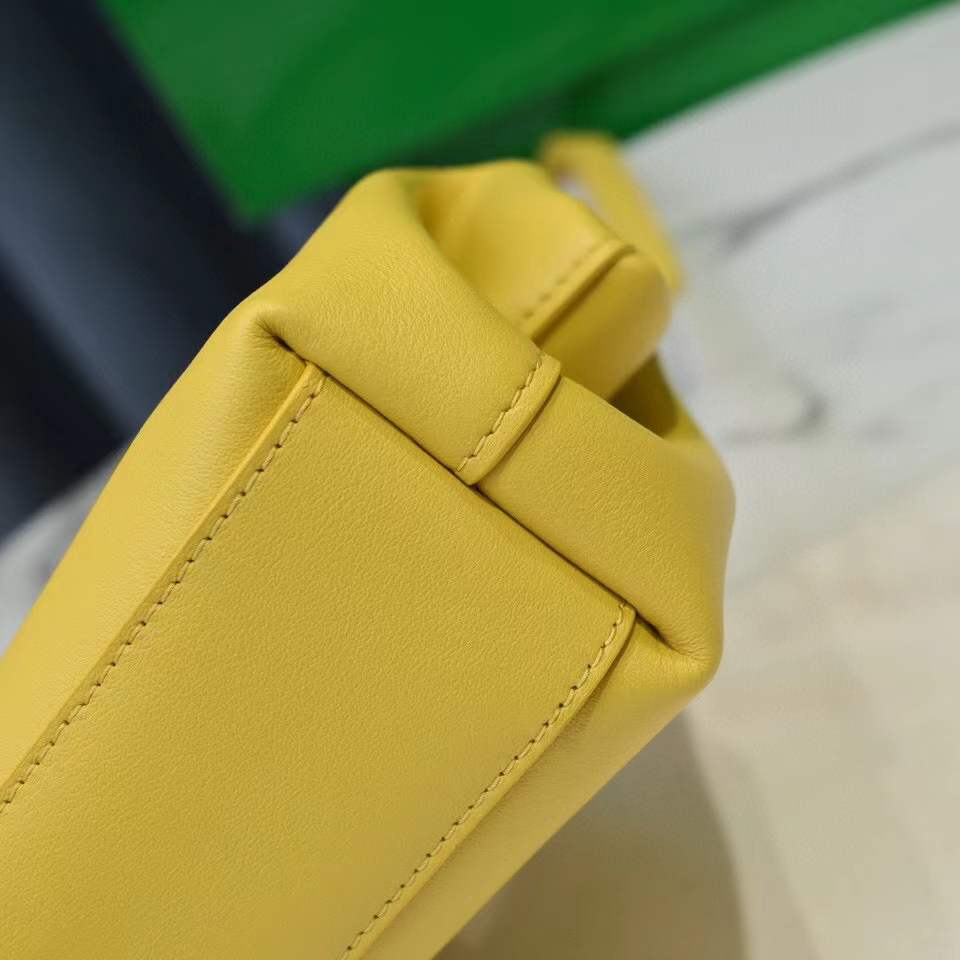 Bottega Veneta Yellow Leather Point Top Handle Bag