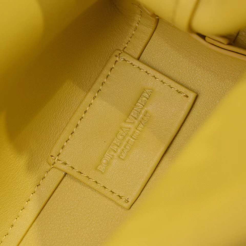 Bottega Veneta Yellow Leather Point Top Handle Bag
