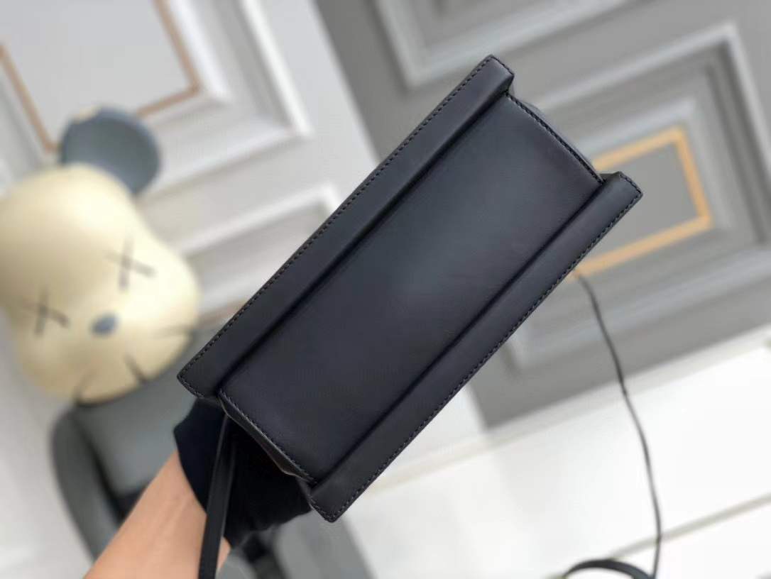 Loewe Small Postal Bag in black calf leather