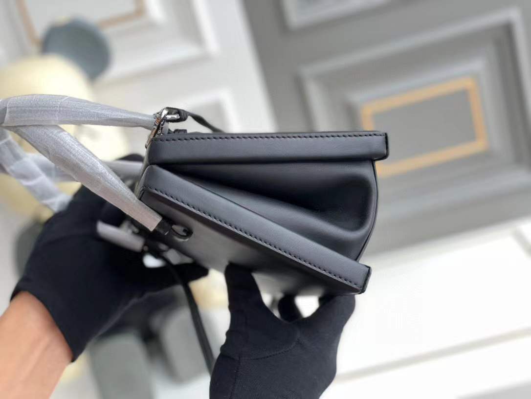 Loewe Small Postal Bag in black calf leather