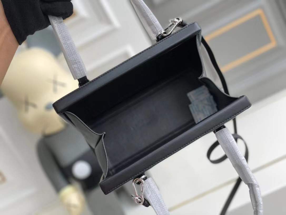 Loewe Small Postal Bag in black calf leather