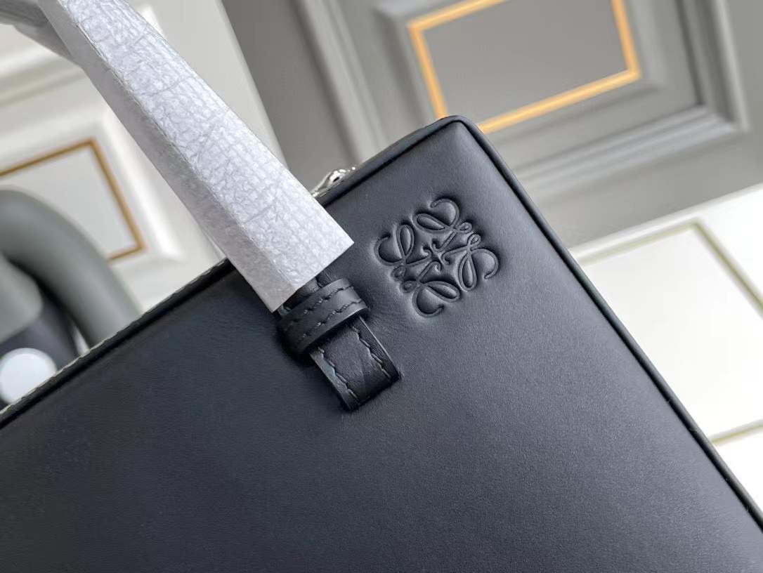 Loewe Small Postal Bag in black calf leather