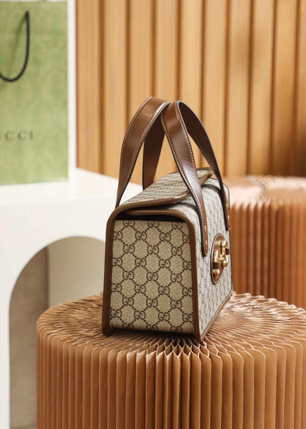 Gucci Horsebit 1955 Mini Top Handle Bag in GG Supreme Canvas