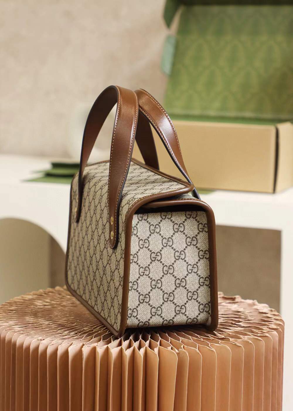 Gucci Horsebit 1955 Mini Top Handle Bag in GG Supreme Canvas