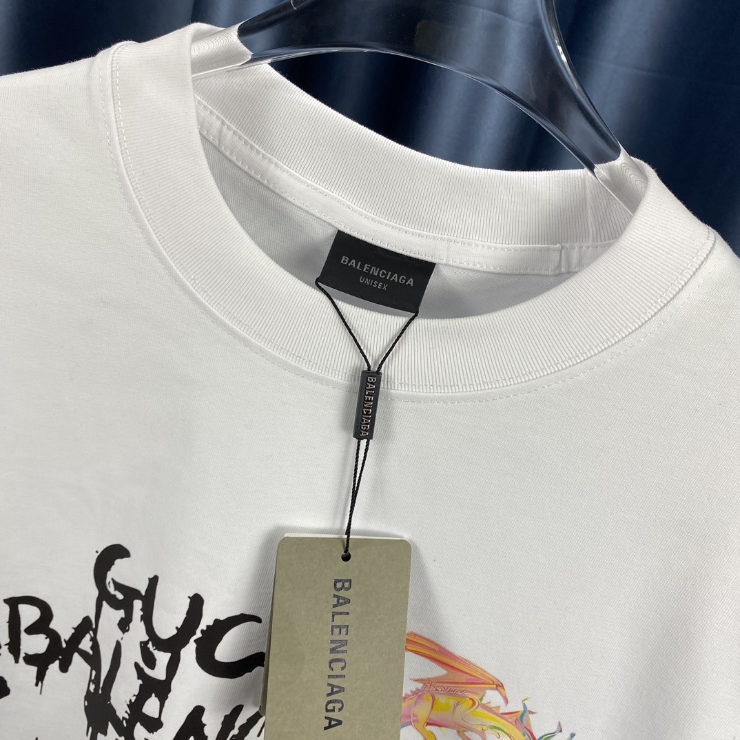 Balenciaga x Gucci limited edition collaborative t-shirt featuring graffiti-style branding.