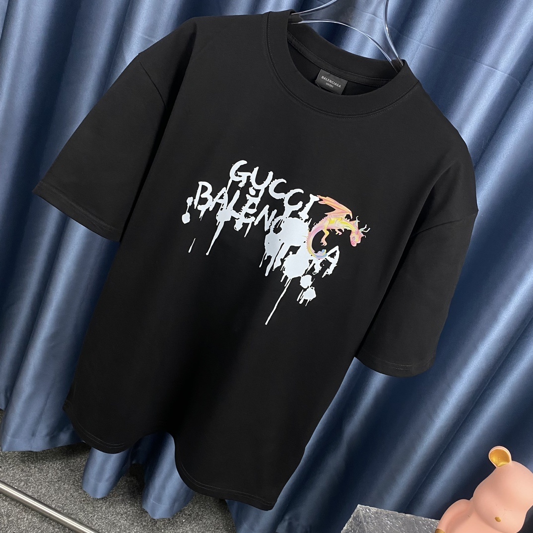 Balenciaga x Gucci limited-edition graphic t-shirt featuring a collaboration logo design