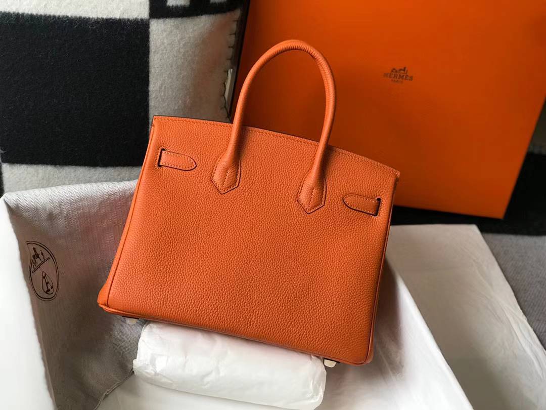 Hermès Birkin handbag likely in Togo leather with gold hardware