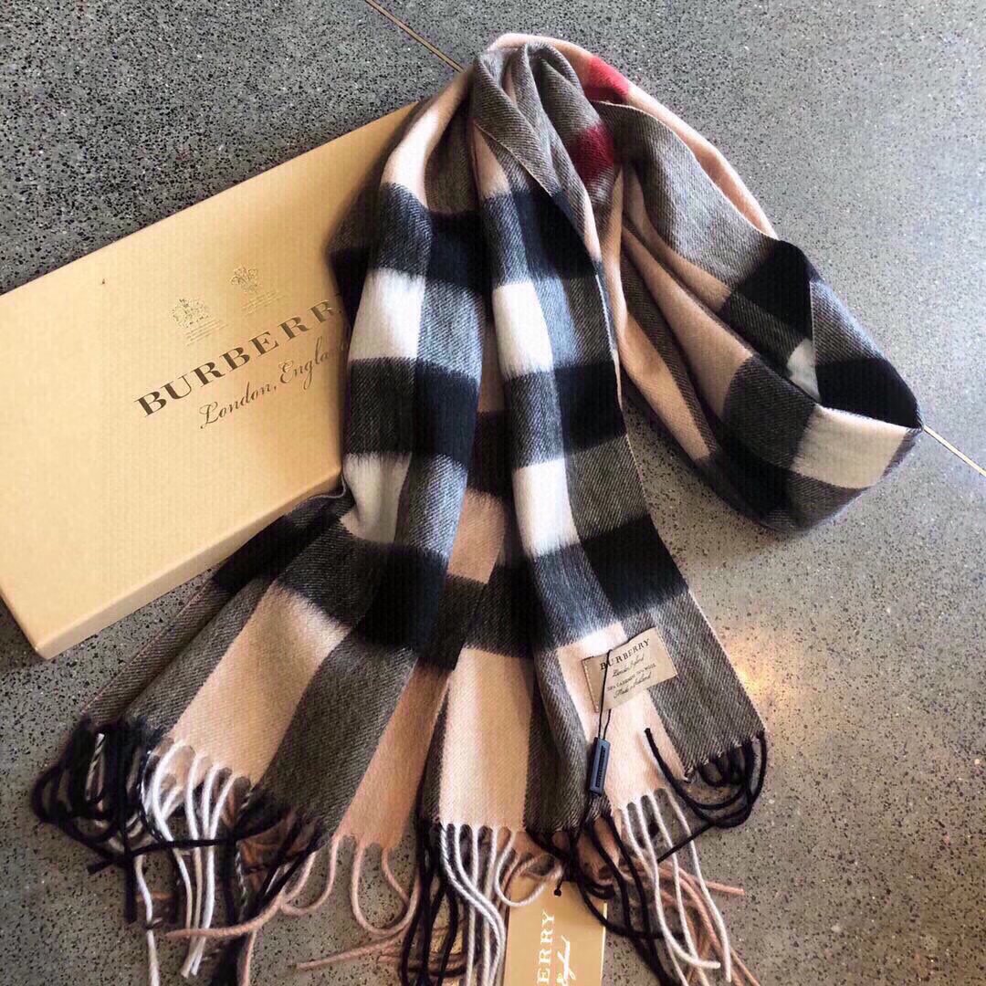Burberry check pattern cashmere scarf
