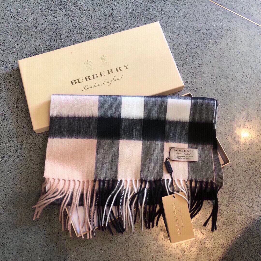 Burberry check pattern cashmere scarf