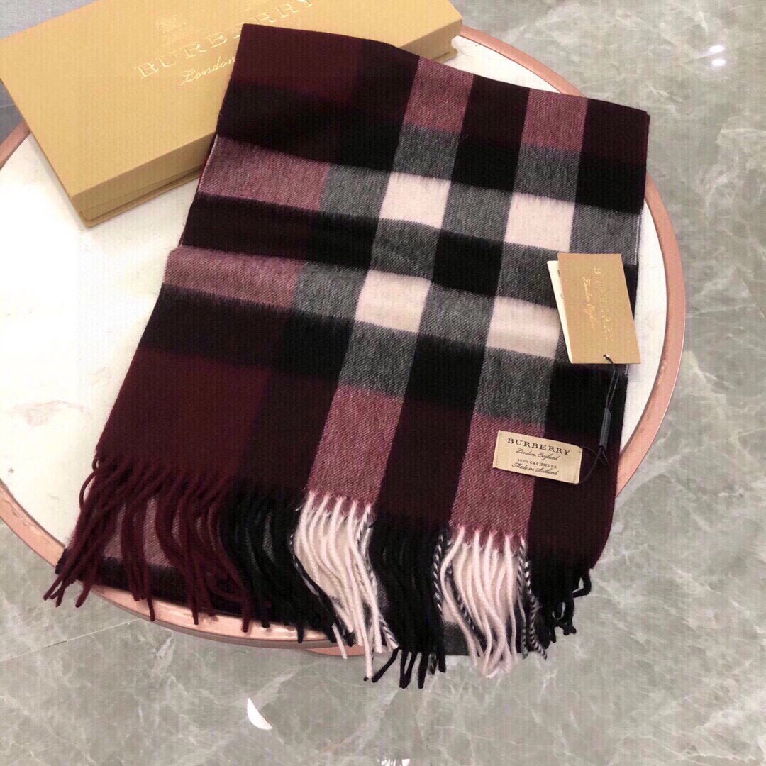 Burberry check pattern cashmere scarf