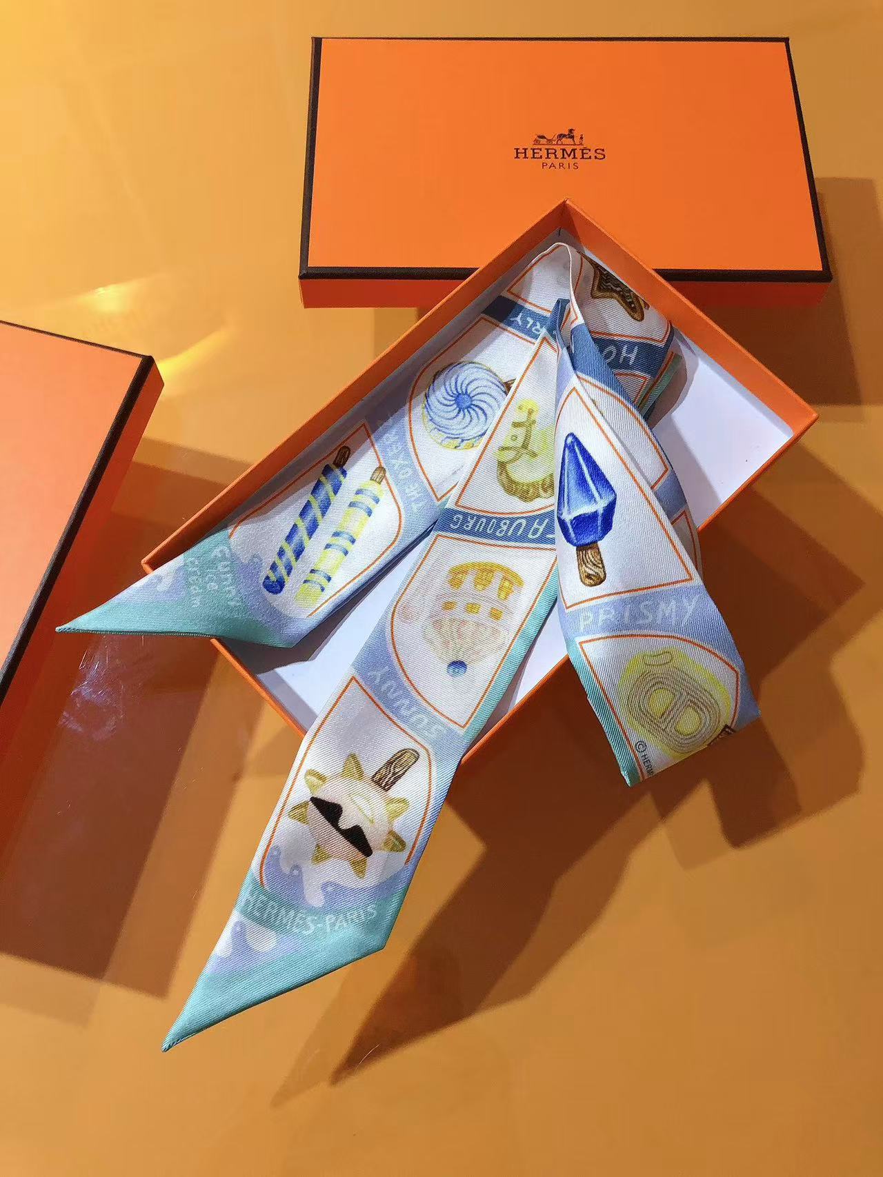 Hermès Twilly silk scarves all colors