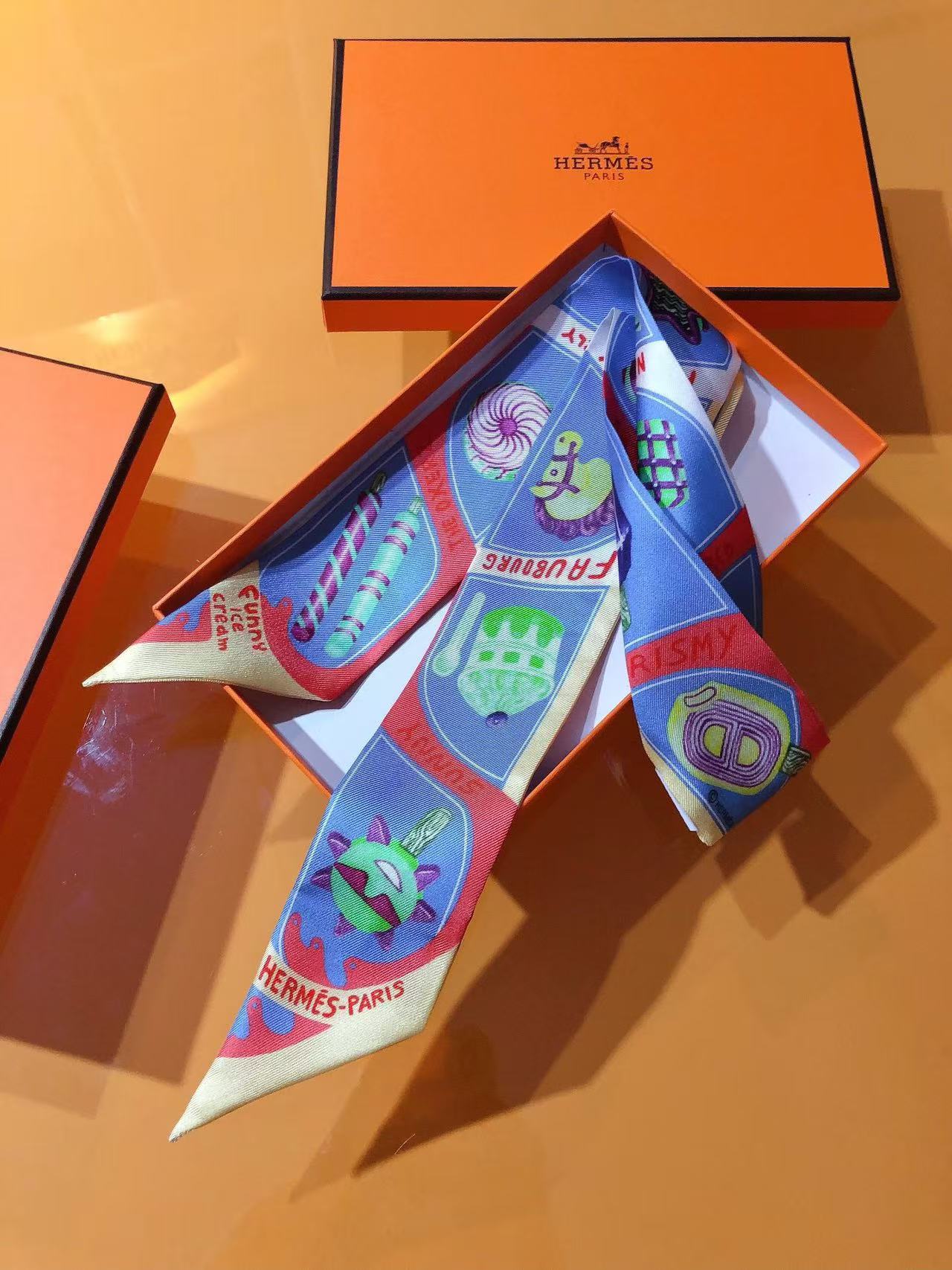 Hermès Twilly silk scarves all colors