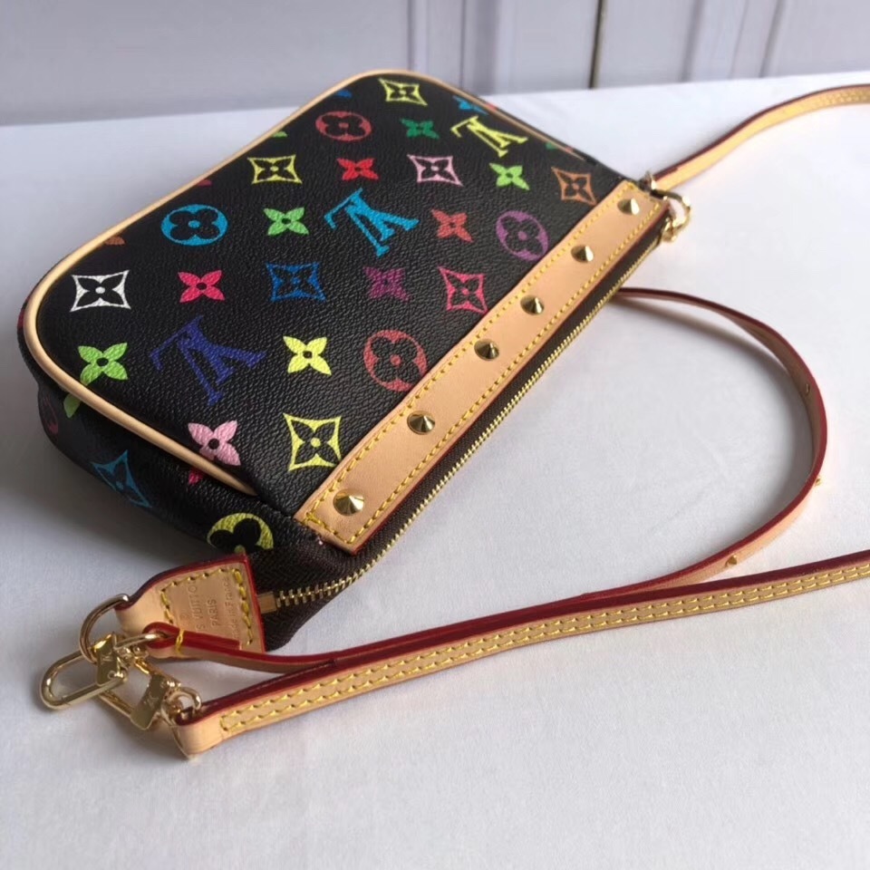 LV Takashi Murakami Black Monogram Multicolore Pochette Accessoires bag from the 2003 collections
