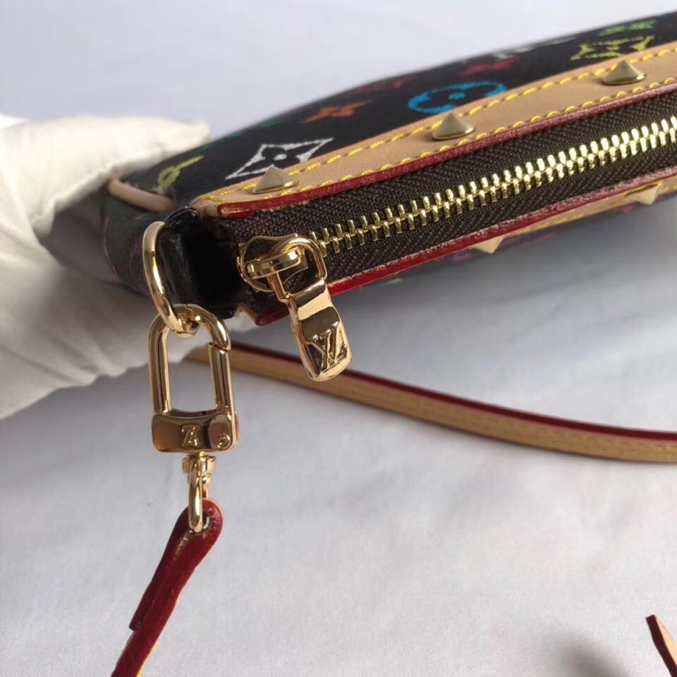 LV Takashi Murakami Black Monogram Multicolore Pochette Accessoires bag from the 2003 collections