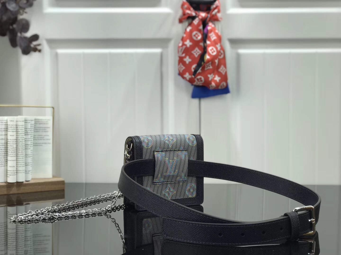 LV Bumbag Dauphine Damier Monogram LV Pop BB Blue.