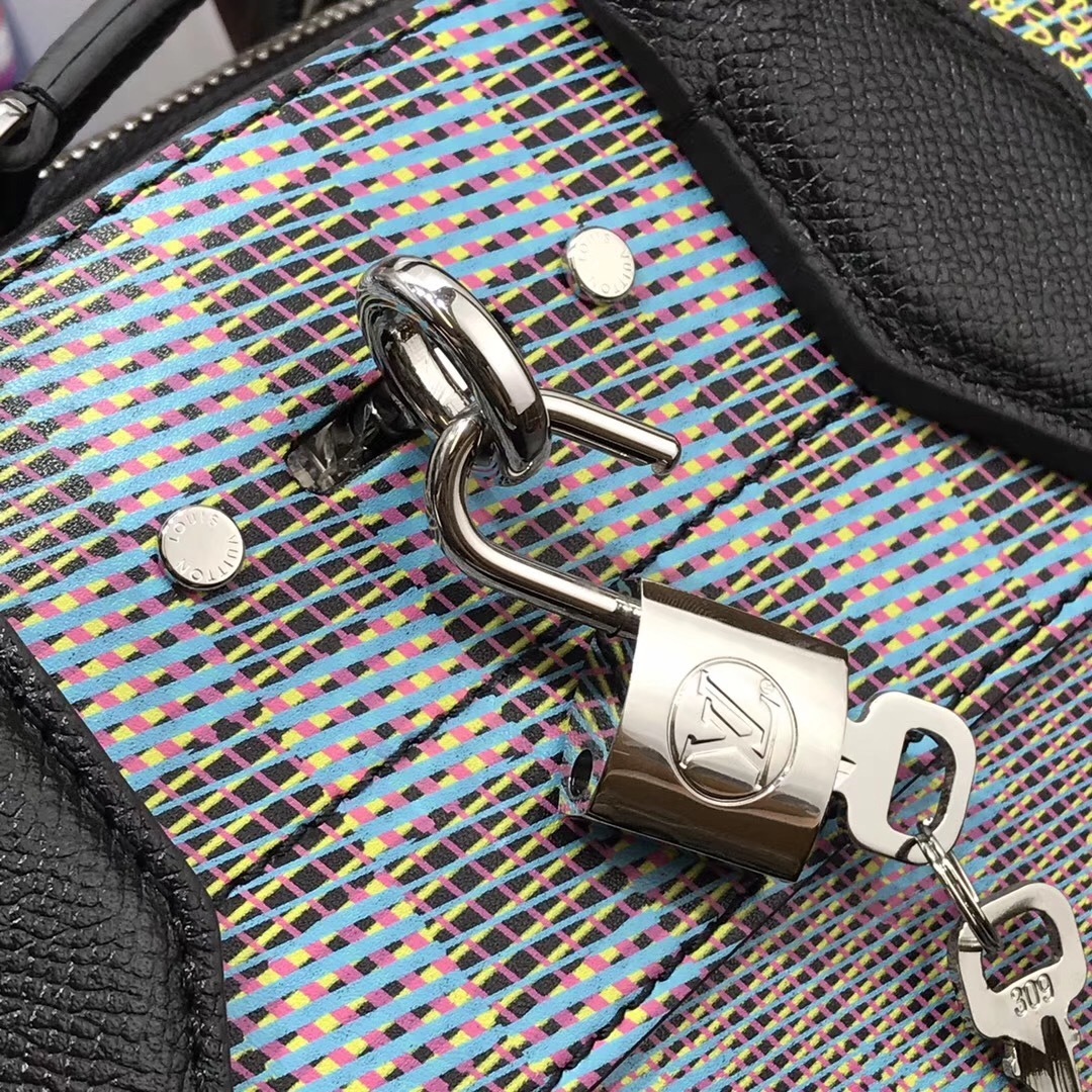 LV City Steamer Damier Monogram LV Pop Mini bag in blue.