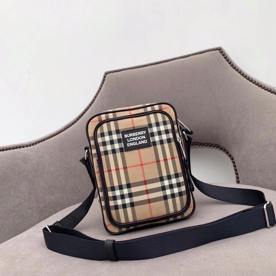 Burberry Vintage Check Crossbody Bag, typically identified as the "Freddie" model.